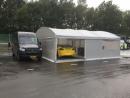 MOTORSPORT TRIALER WITH LIVING AND STEGMAIER TENT.