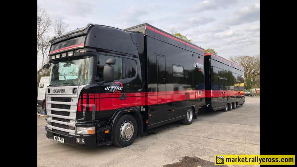 SCANIA 114 380 RACE LORRY AND TRAILER